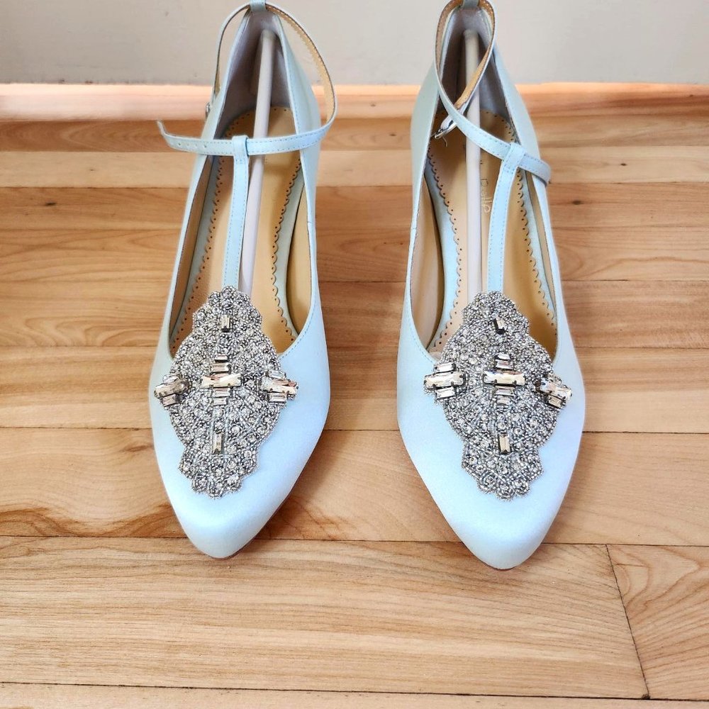 Bella Belle - Annalise Blue satin heels
